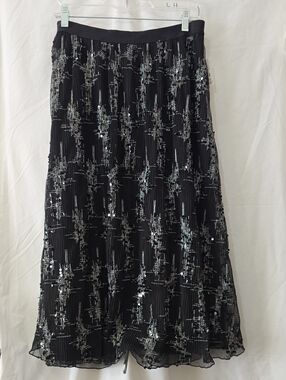 Cato Black Skirt with Black Sequin Detail